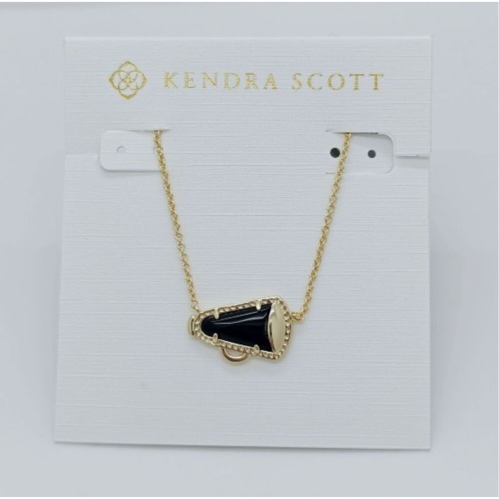 Kendra Scott NEW necklace - Cheer Megaphone in Black Agate - Picture 3 of 6
